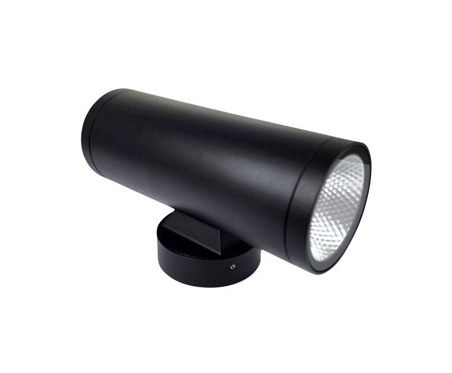 Ailia Imports Force 2 x 12watt LED Up / Down Pillar Lights= Black angle