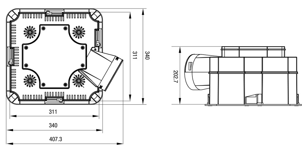 Martec Forme 4 Heat bathroom heater White - MBHF4LW - dimensions