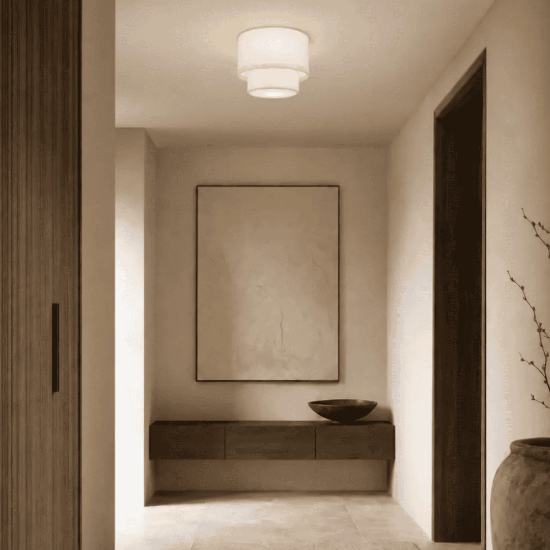Gisele 25cm DIY  Nickel / Ivory Shade - lifestyle