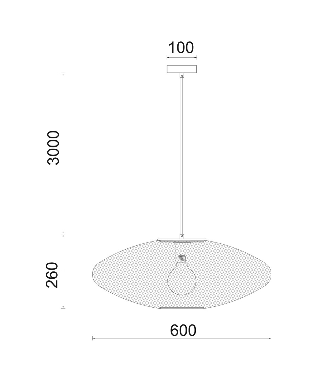CLA Lighting Golpe2 400mm Brass Pendant light dimension