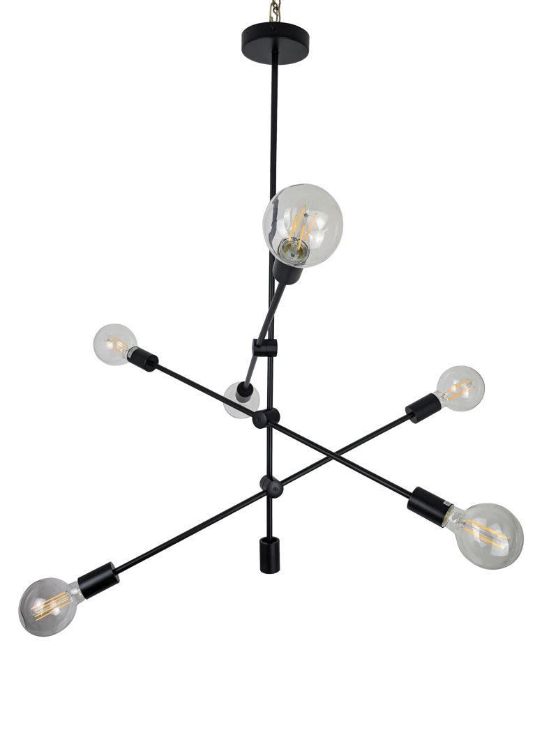 Ailia Imports Hadley 6 Light Black Pendant