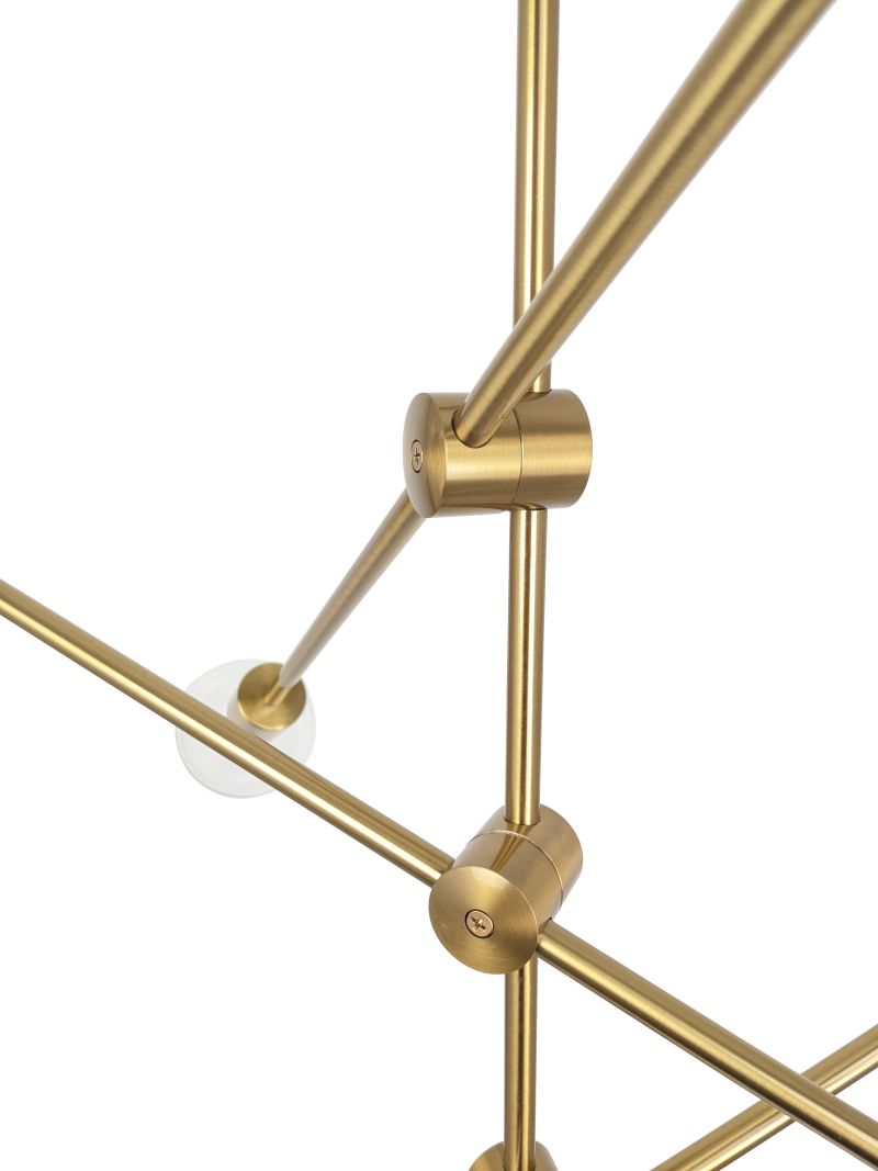 Ailia Imports Hadley 6 Light brass Pendant light - closeup