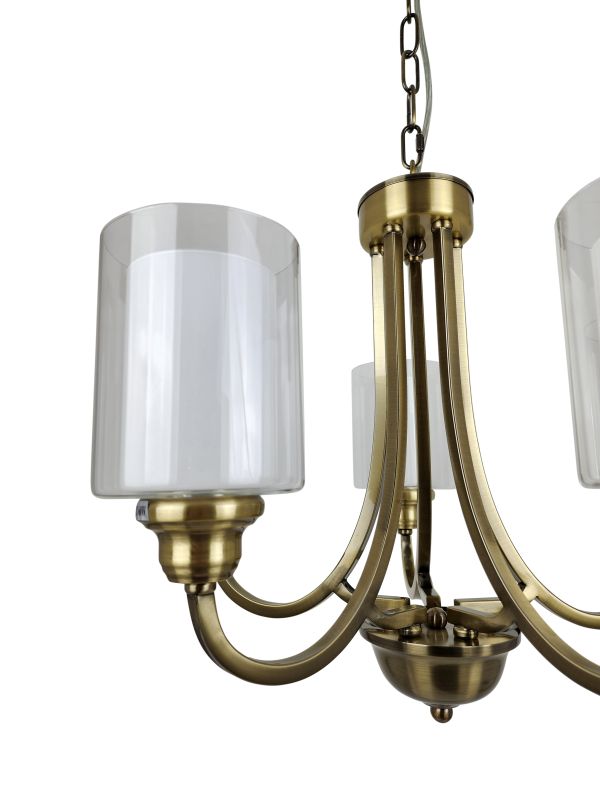 Ailia Imports Hillwood 5 Light Antique Brass Pendant 