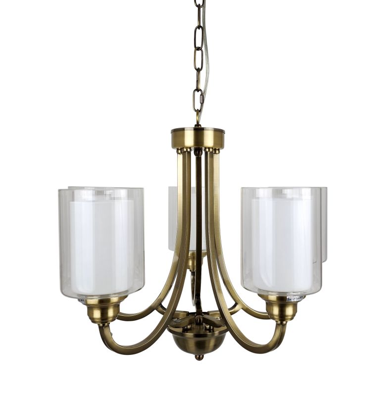 Ailia Imports Hillwood 5 Light Antique Brass Pendant 