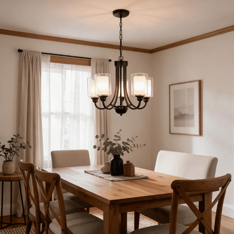Ailia Imports Hillwood 5 Light Black Pendant  - lifestyle