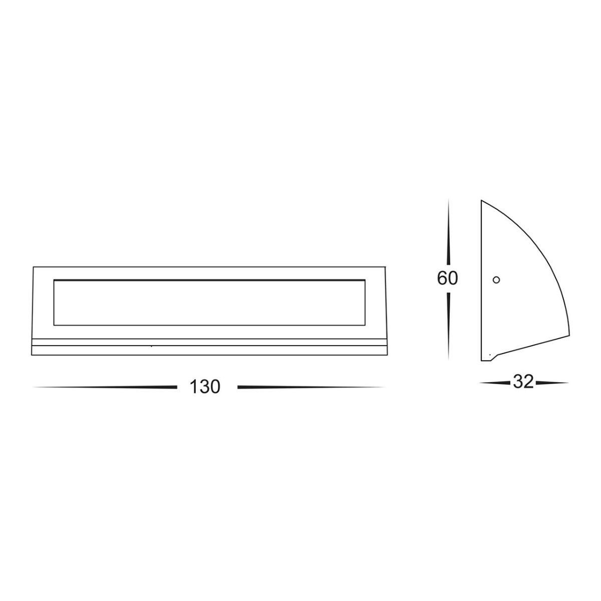 HV3270 3.5watt LED Steplights size