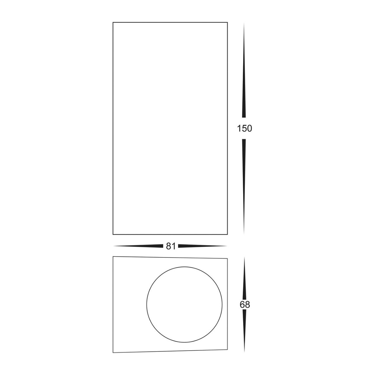 HV3632 Up/Down Pillar Light Size