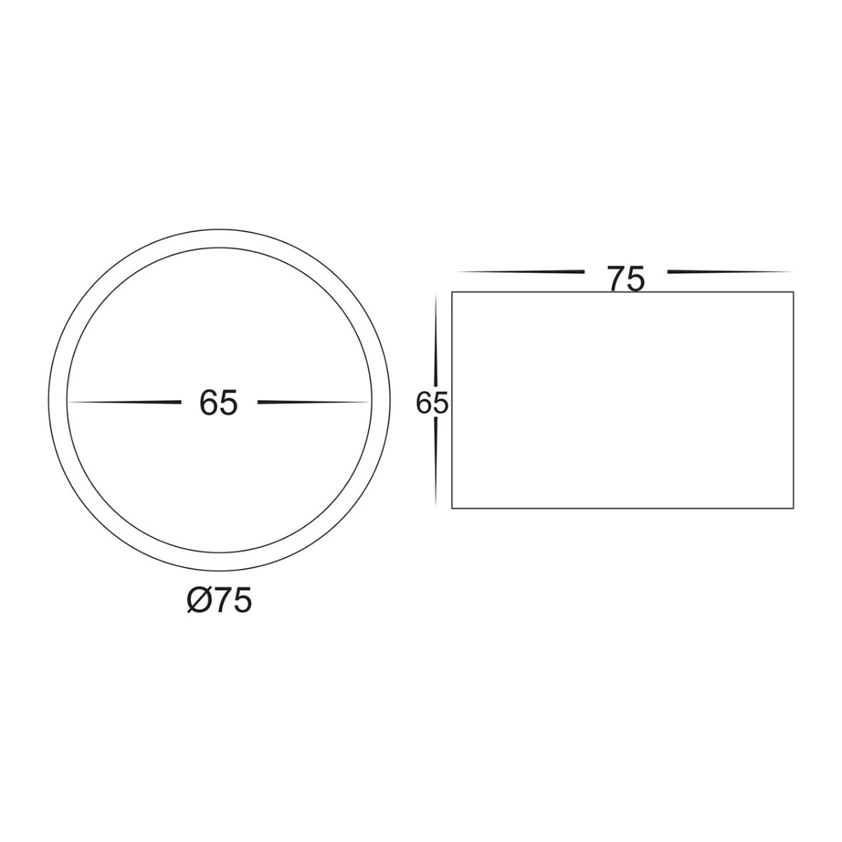 Havit Nella 7watt Surface Mounted LED Downlight HV5802 - Dimensions