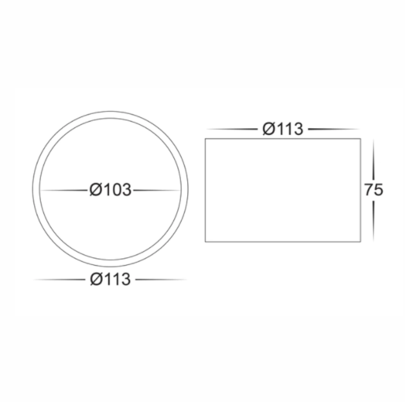 Havit Nella 12watt Surface mounted LED Downlight HV5803 - Dimensions