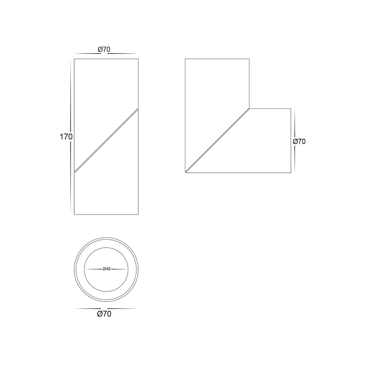 Havit Nella 12w Adjustable Surface mounted spotlight HV5823T=Dimensions