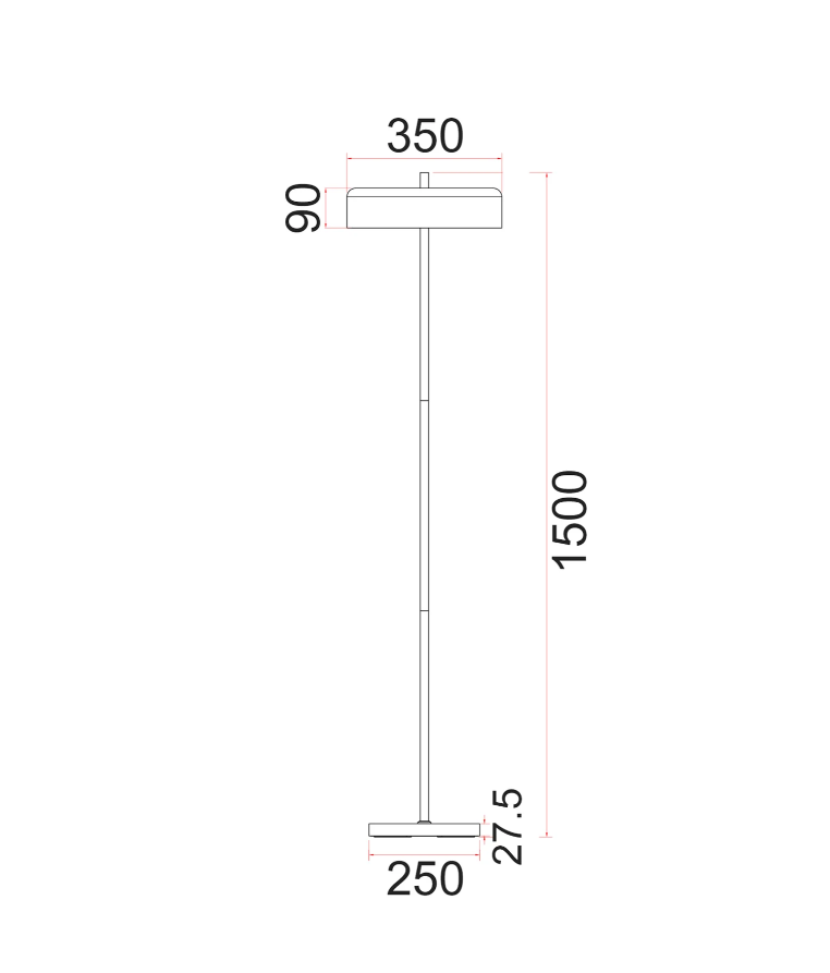 CLA Lighting Kello Floor Lamp  - Dimensions