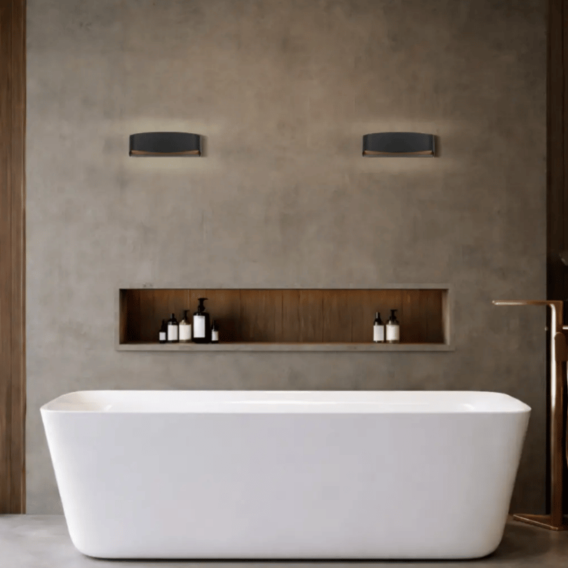 Keylor Small Black Led Wall Light - lifestyle
