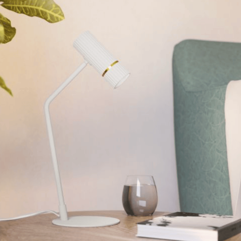 Caminia 1lt Table Lamp - White/Brass 206689N - lifestyle
