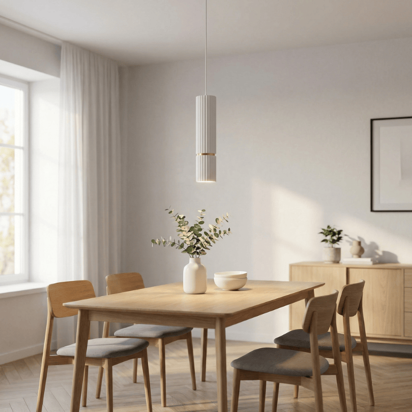 Caminia 1LT Pendant - White/Brass 206686 - lifestyle