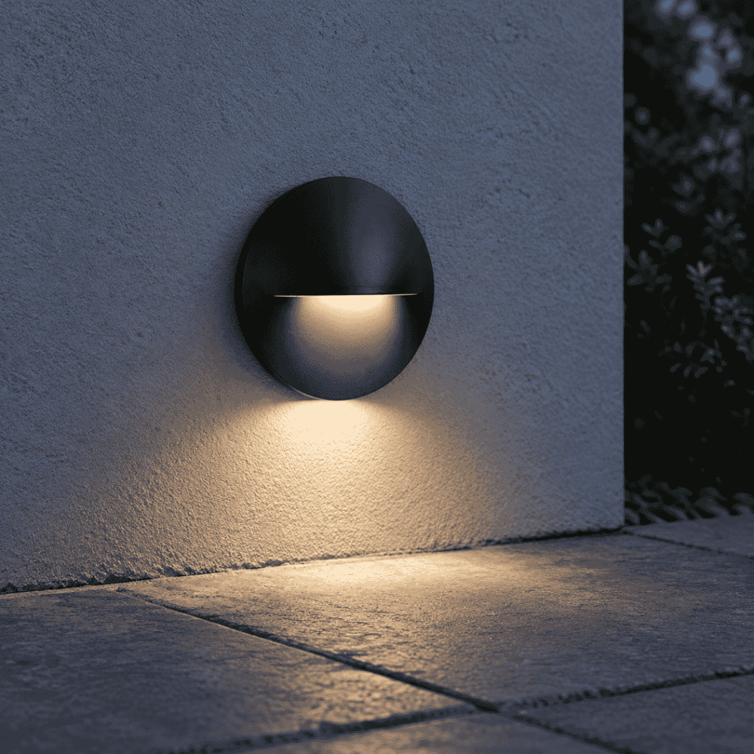 HV3227T-BLK Lisca Black 240v LED Round Wall Light - lifestyle