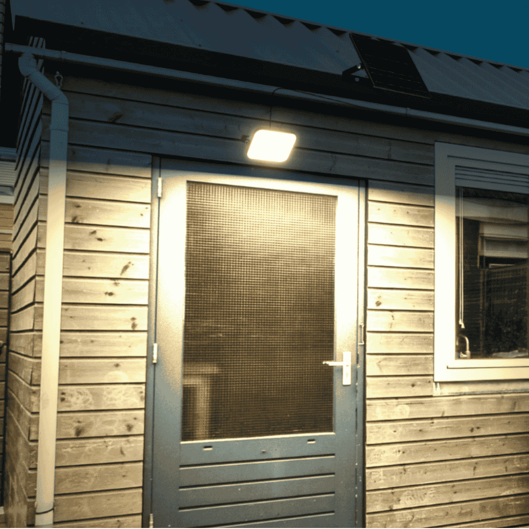 LSDSFL10W Solar Powered 10W LED Flood Light w/ Sensor - lifestyle 2