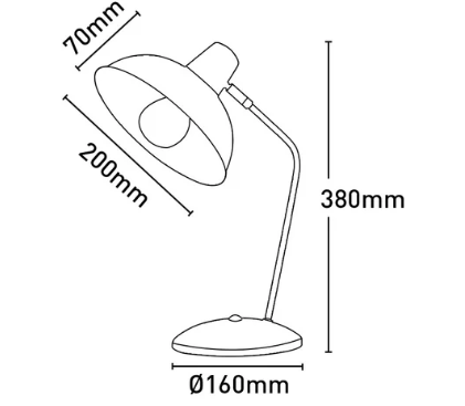 Mercator - Lucy White Table Lamp - A38111WH - Dimensions