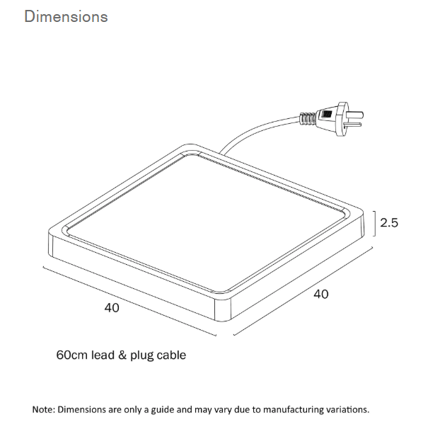 Telbix Lunos Square White LED Oyster Lights - 40cm Size