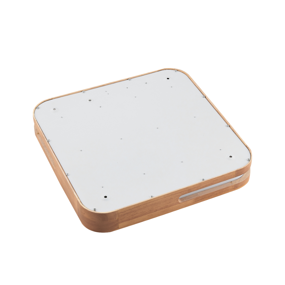 Telbix Lyric Teak Timber Square Oyster light - Back plate