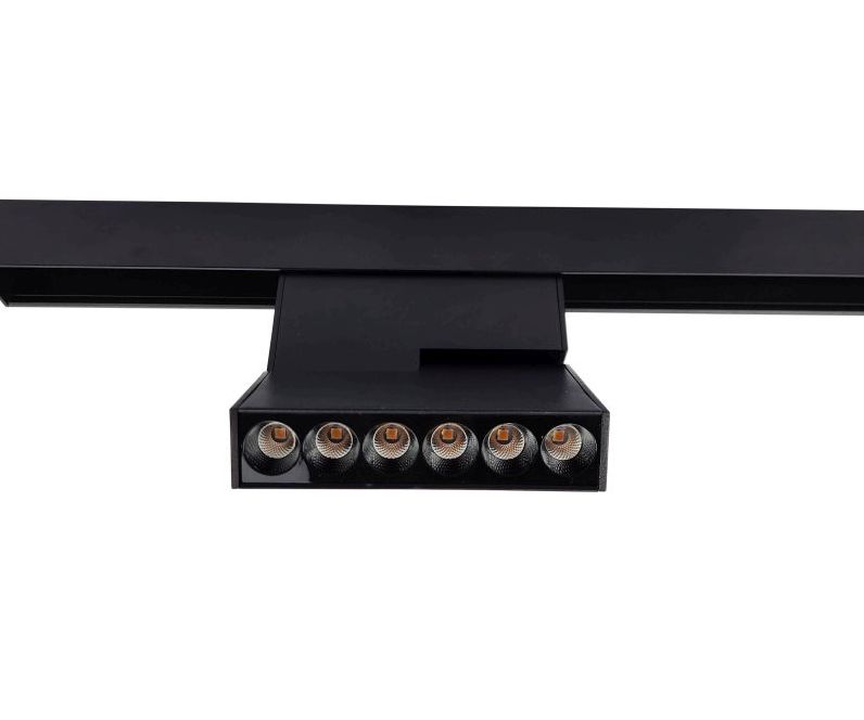 Magnetic Track Fold 6 - 8watt Adjustable spotlight - Black on track