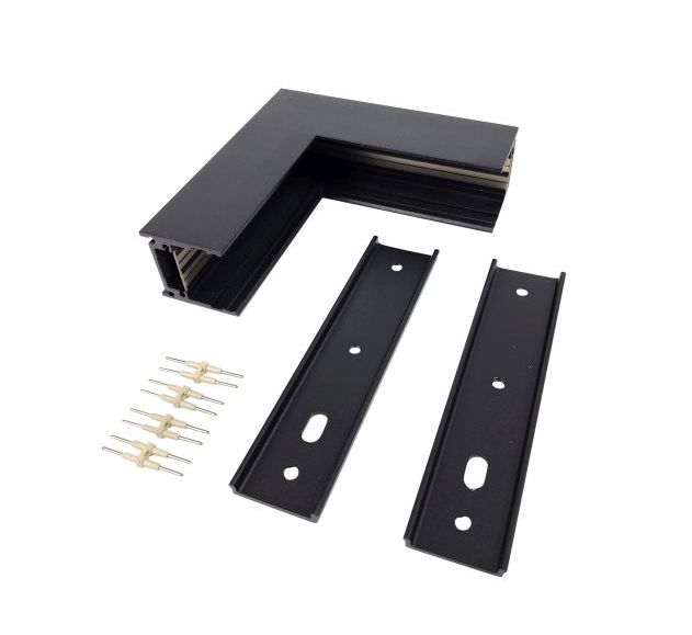 Magnetic Track Inner corner for wall mounting - Black full parts