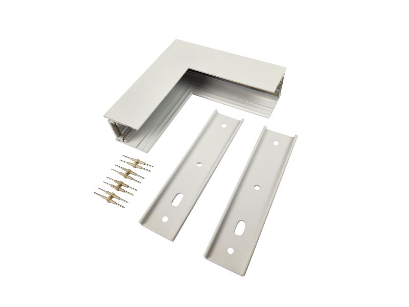 Magnetic Track Inner corner for wall mounting - White - full parts