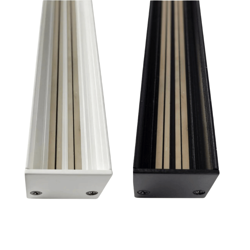 Magnetic Track - 2m Length of Track - Black - white group  - top close up 