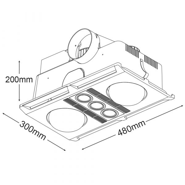 Profile Plus 2 Heat Bathroom Heater size