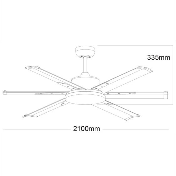 Martec Albatross 2100mm White Ceiling fan size