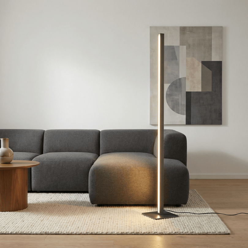 Morne Floor Lamp Brushed Black CCT AF-1277-BRU-BLK - lifestyle