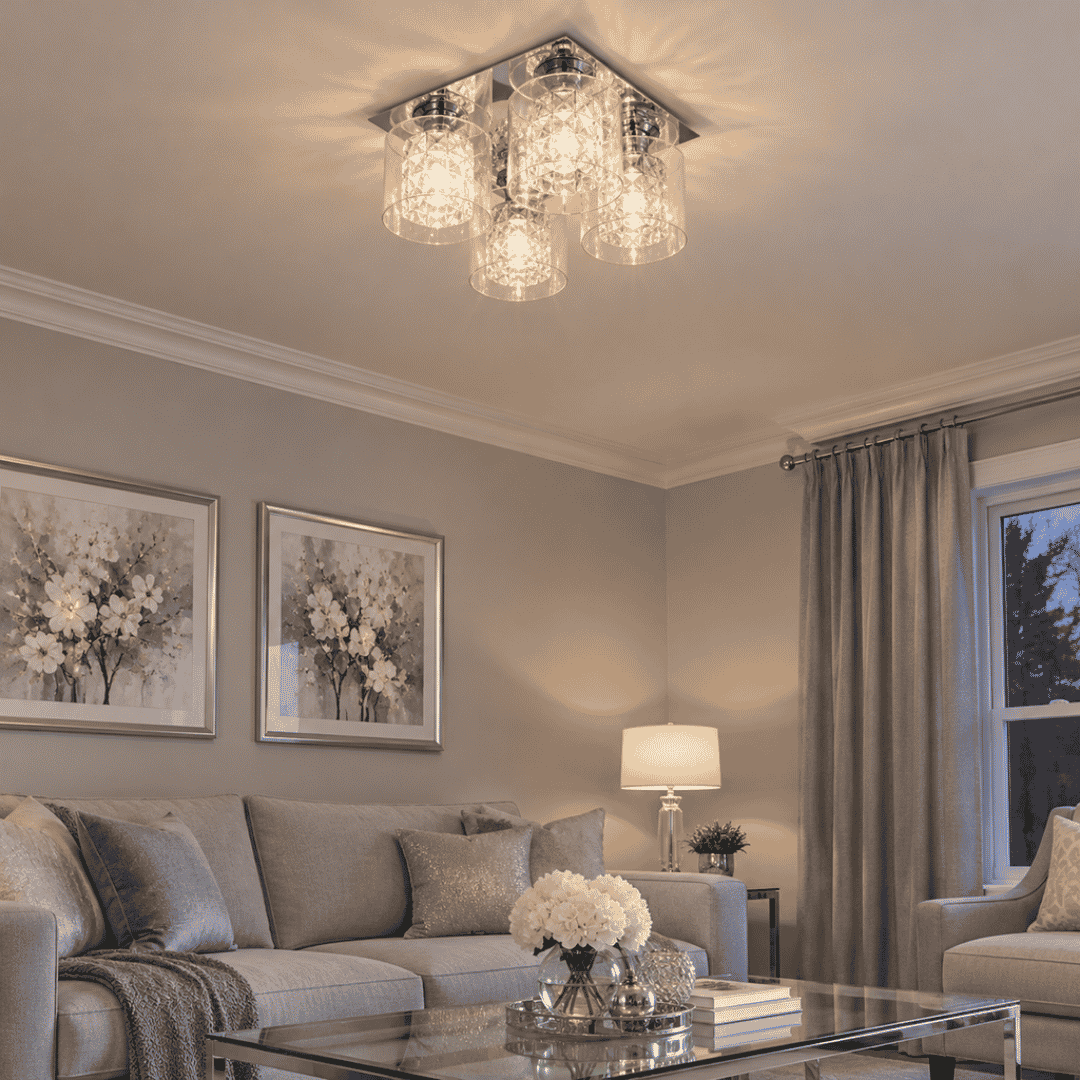 Myrtle 4 Light Close to Ceiling CHR AO-3101-CLR - lifestyle