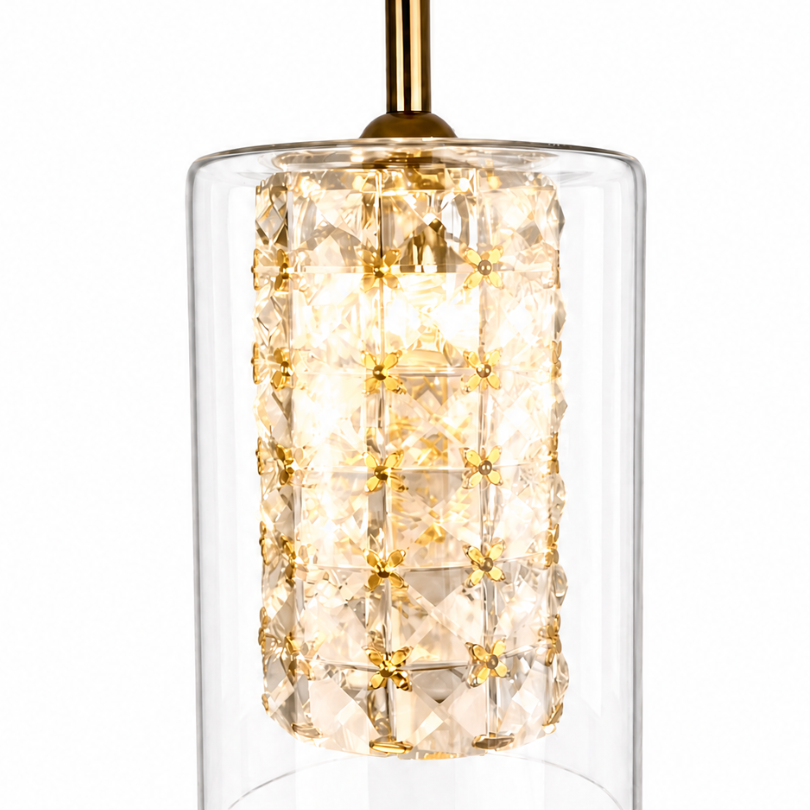 Myrtle 1LT Pendant Gold Clear / Crystal AP-1227-1- GLD - close up 
