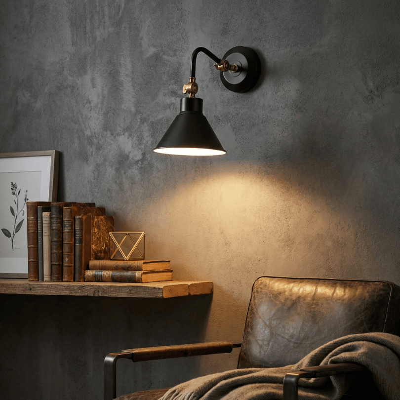 Nevada Wall Light Black ELANK60139 - lifestyle