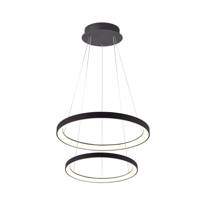 Novara 2 Ring Pendant 90w CCT - black