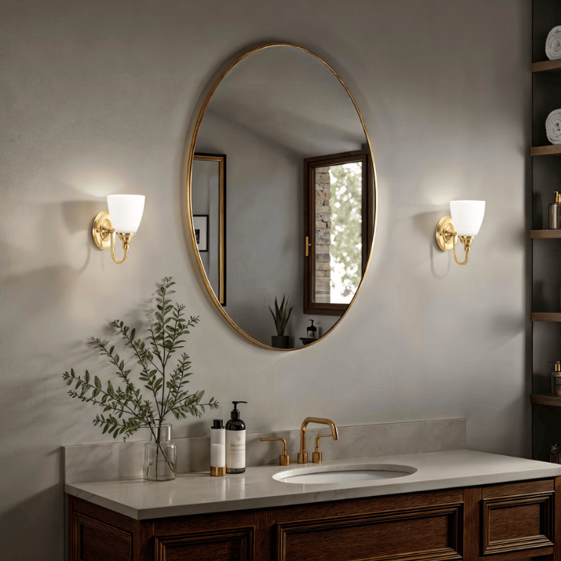 Nova 1 Light Wall Light Satin Brass 1001586 - lifestyle