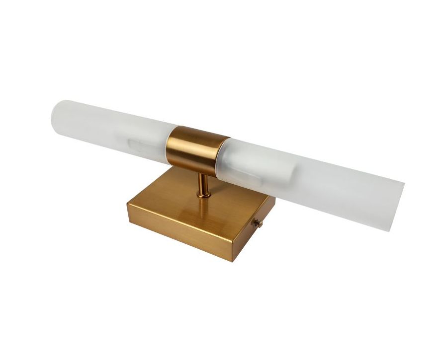 Ailia Imports Odette 2 Light Wall Light - Brushed Brass angle
