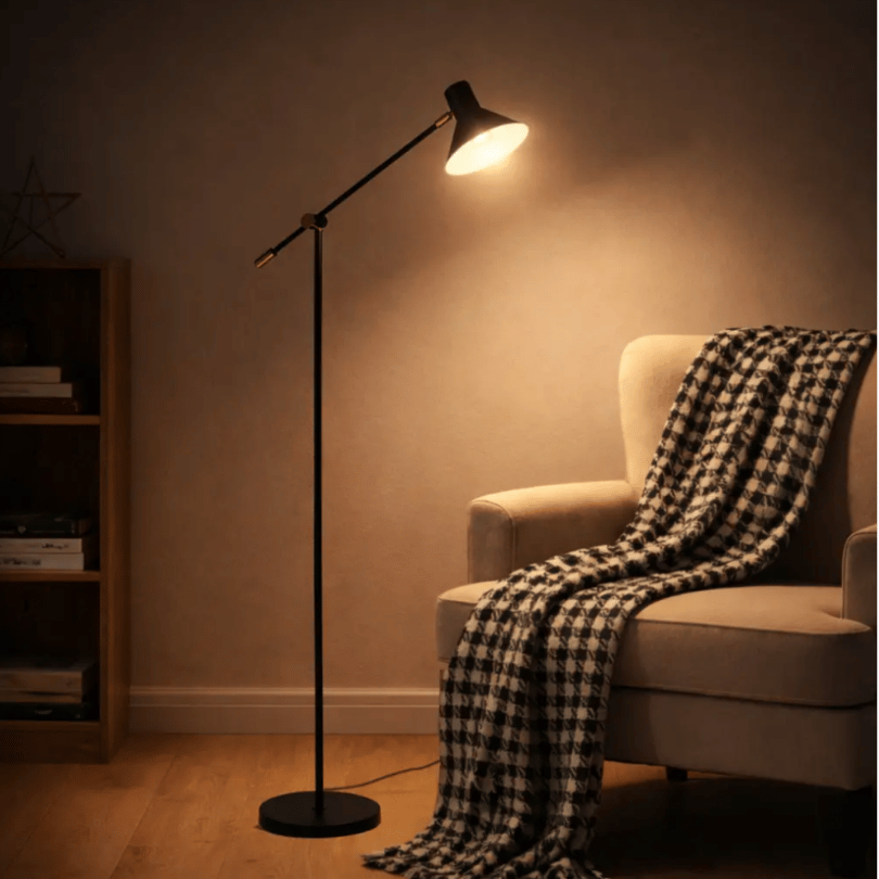 Olav Black Floor Lamp - lifestyle 