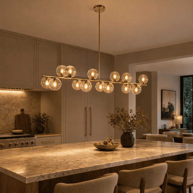 Pasadena Gold / Amber 14 Light Pendant - lifestyle