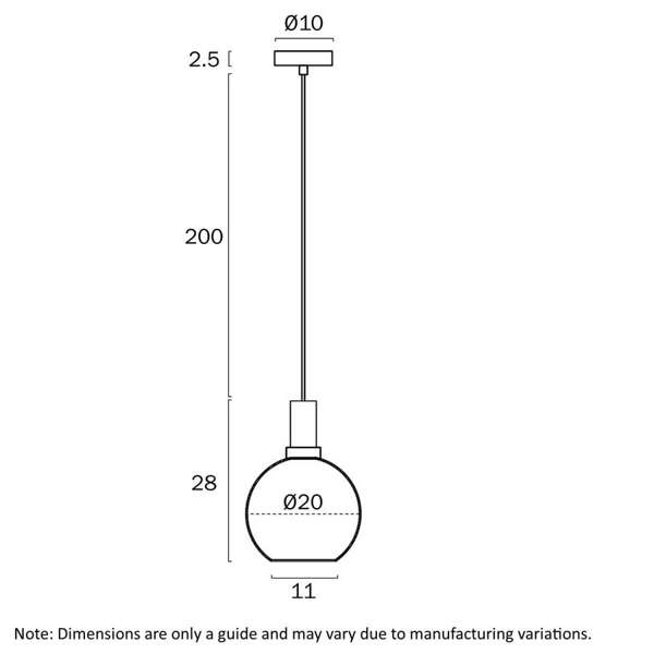 Telbix Lighting Patino 20 Pendant Dimensions