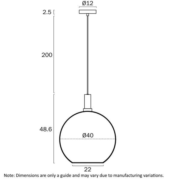 Telbix Lighting Patino 40 Pendant Dimensions