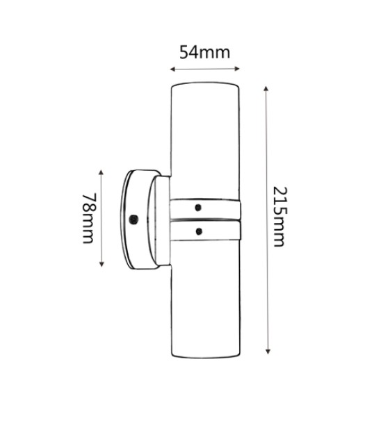 PGUDCEC Copper GU10 Up/Down Light - Size