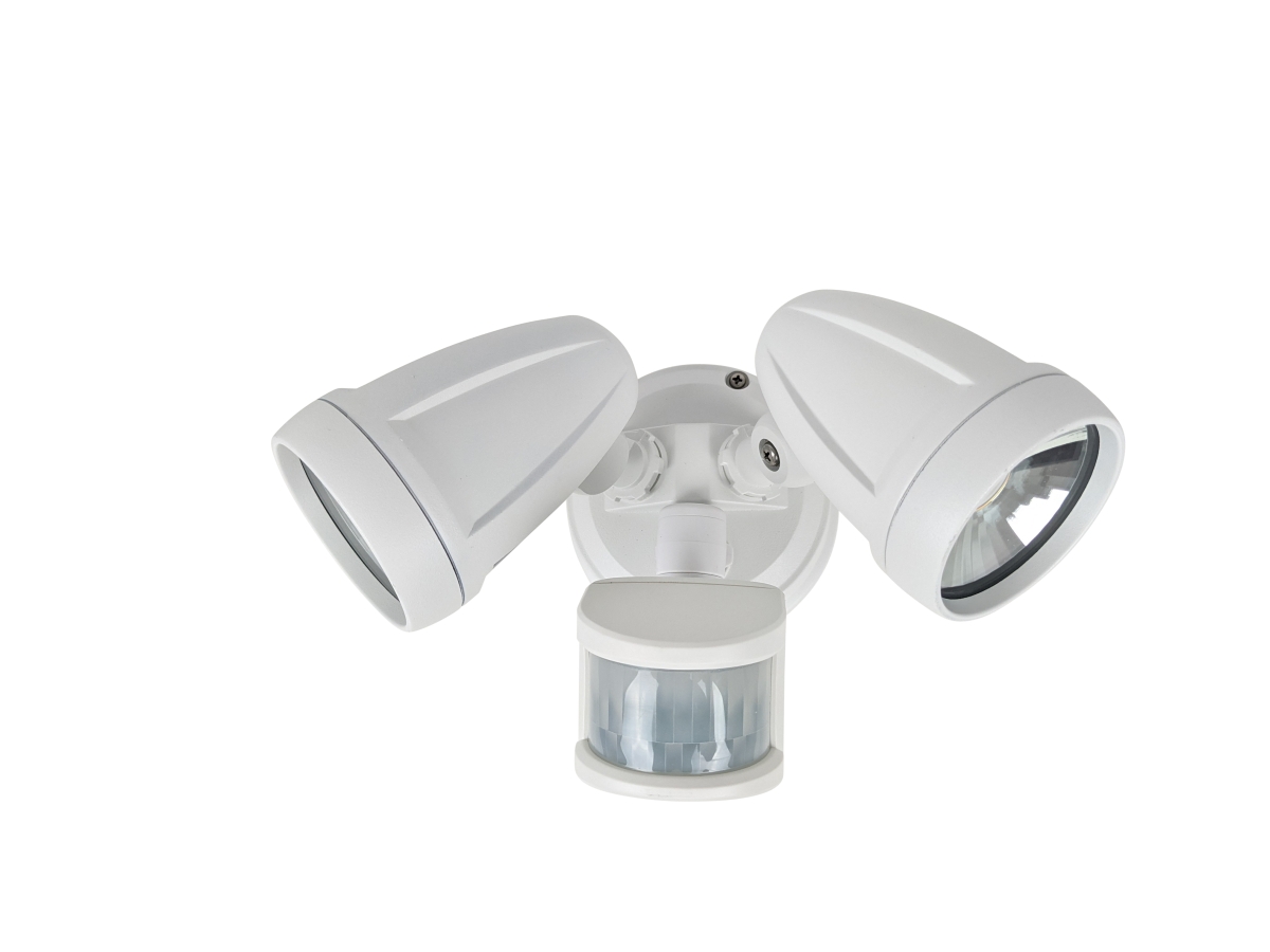 PHL4202 Twin 15watt LED Floodlights with Sensor - White