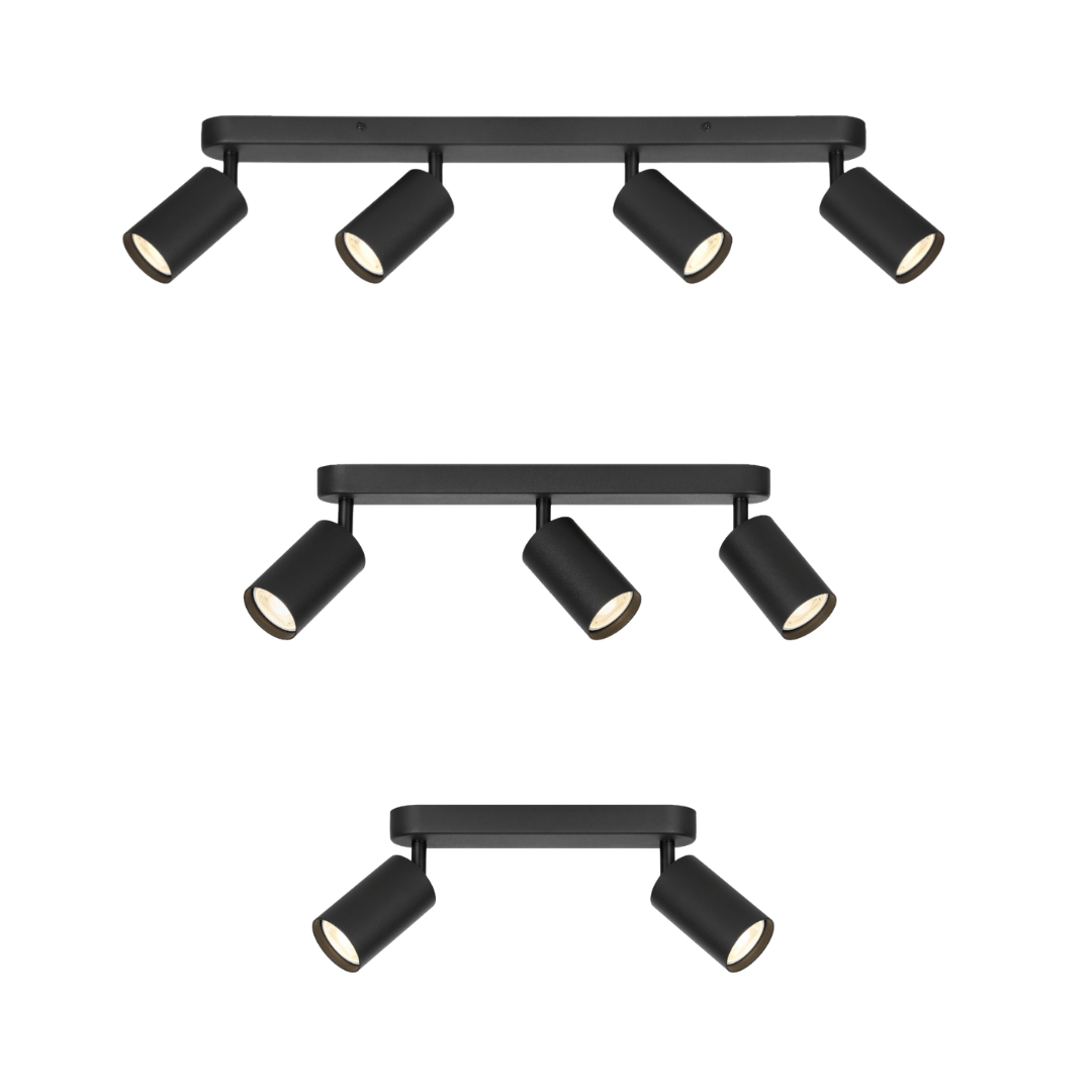 Picard Black Wall Spotlights - 3 Sizes
