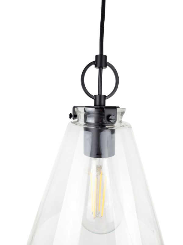 Ailia Imports Quest 1 Light pendant - Matt Black closeup