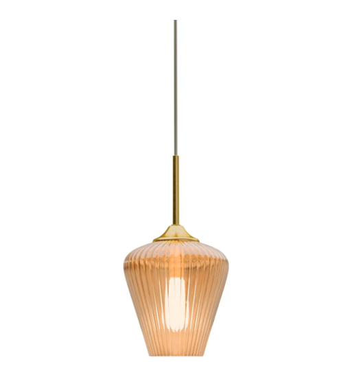 Calibo - Amber Ribbon Glass Pendant - 230mm