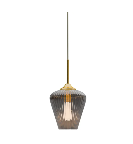 Calibo - Smoke Ribbon Glass Pendant - 230mm
