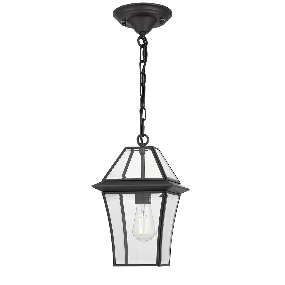 Telbix Rye Black Coach Pendant - Rye PE20 Blk on chain