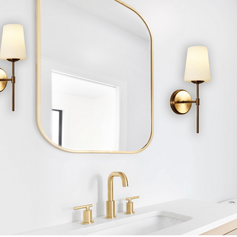 Kinbury wall light Satin Brass - lifestyle