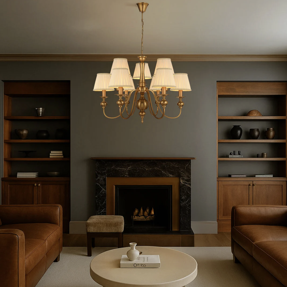 Siedel 9LT Copper Pendant (with Shades) 6+3 design - lifestyle