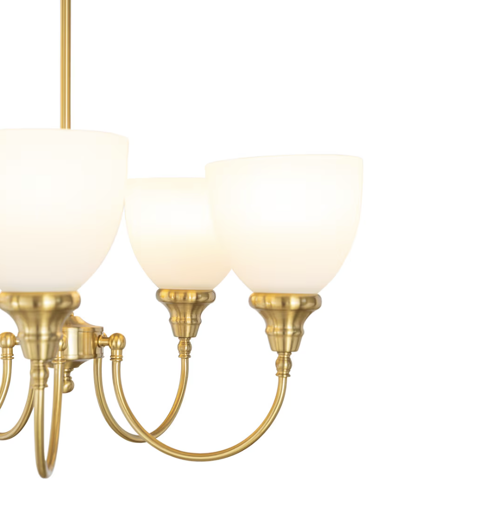 Benson 5 Light Pendant Satin Brass F/Up 1001584 - close up

